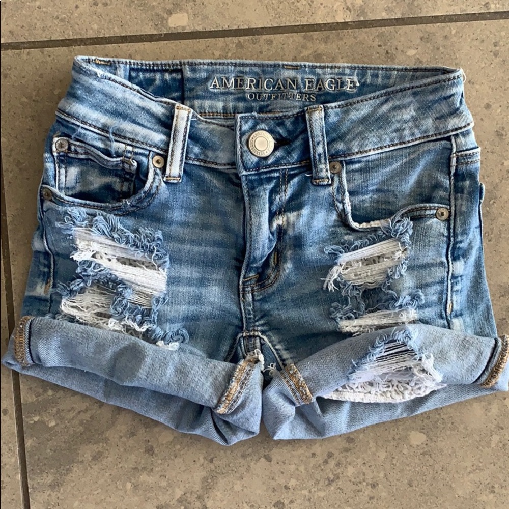 American Eagle denim ripped shorts